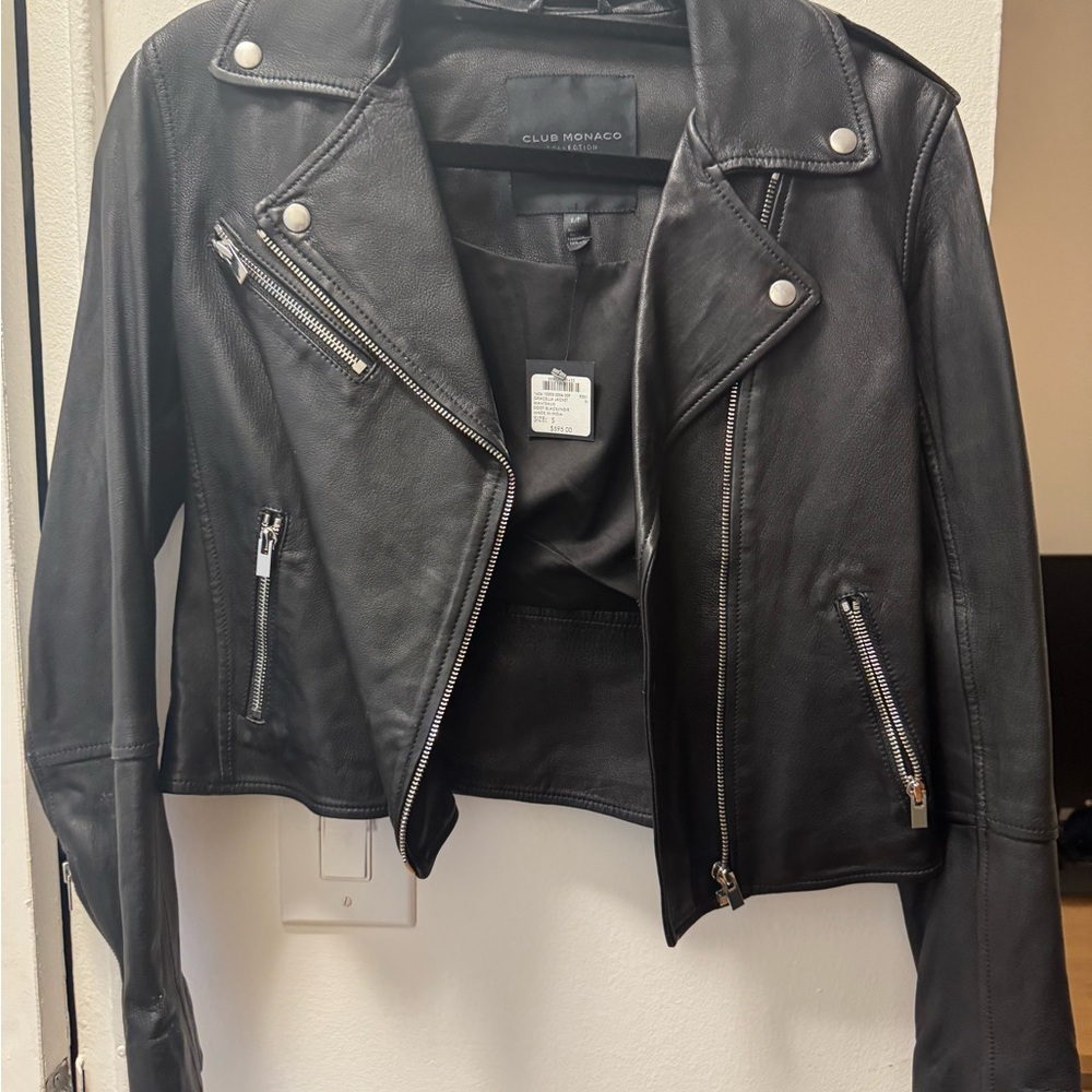 Club Monaco Black Leather Jacket